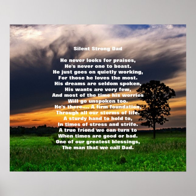 Tyst, starkt Pappa 24-tums x 20-tums Poster (proje (Framsidan)