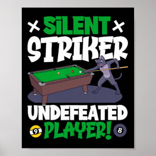 Tyst stativ - Billiards och Cat Poster