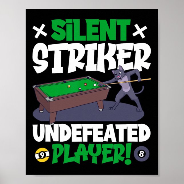 Tyst stativ - Billiards och Cat Poster (Framsidan)