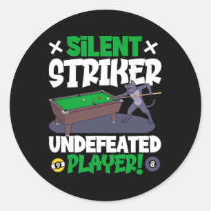 Tyst stativ - Billiards och Cat Runt Klistermärke