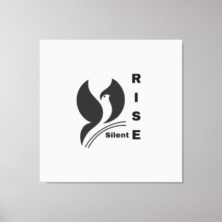 Tyst Stigande Fågel Logotyp Minimalistisk Svart Ka Canvastryck
