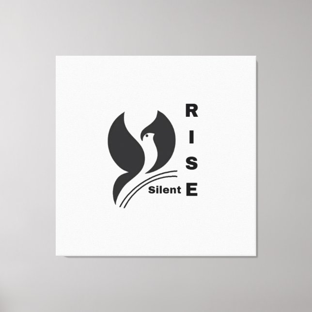 Tyst Stigande Fågel Logotyp Minimalistisk Svart Ka Canvastryck (Framsida)