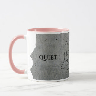 Tyst Styrka Betong Minimalistisk Linjekonst Rosa Mugg