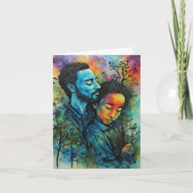 "Tyst styrka" - En själsrik fars dag Kort (Framsida)