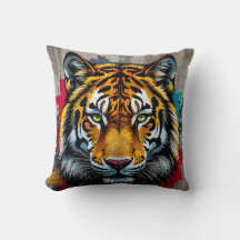 Tyst styrka – Tiger Graffiti Art Kastkudde