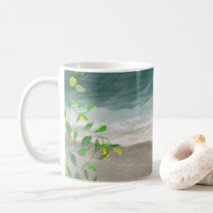Tyst tid på Beach Digital Painting Kaffemugg