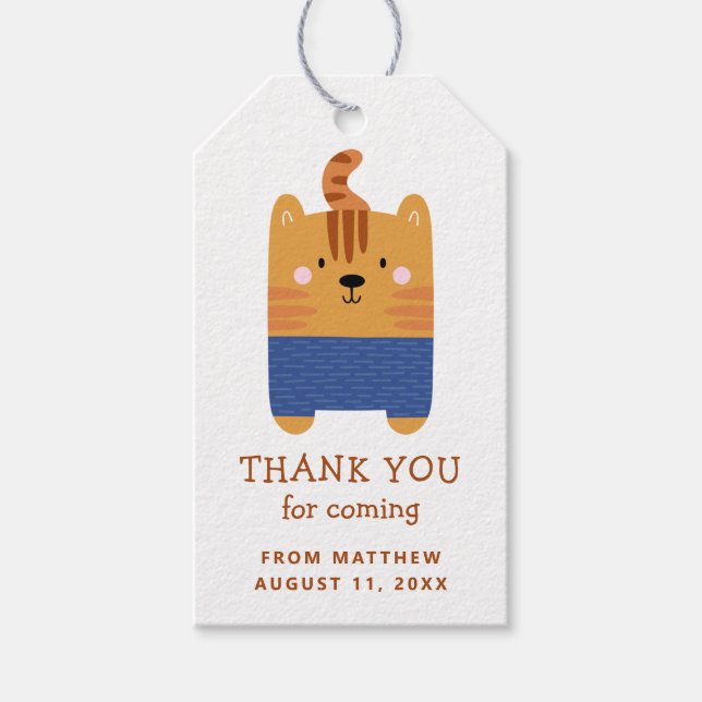 Tyst tiger. Bards zoo safari födelsedagskalenTack Presentetikett (Framsidan)