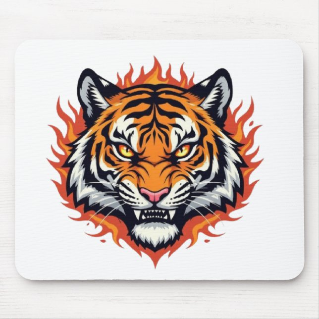 Tyst Tiger – Precision och Kraft Musmatta (Framsidan)