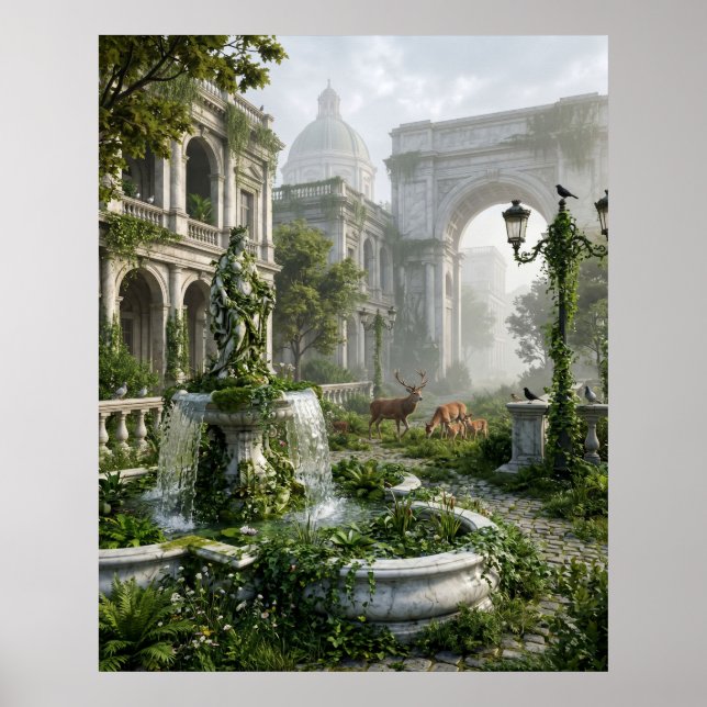 Tyst torg med vilda djur poster (Framsidan)