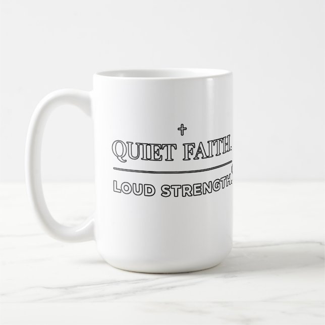 Tyst Tro Hög Ljudstyrka Minimalistisk Kristendom  Kaffemugg (Vänster)