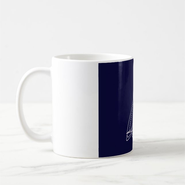 Tyst Uggla – Minimalistisk Nattvisdomsdesign Kaffemugg (Vänster)