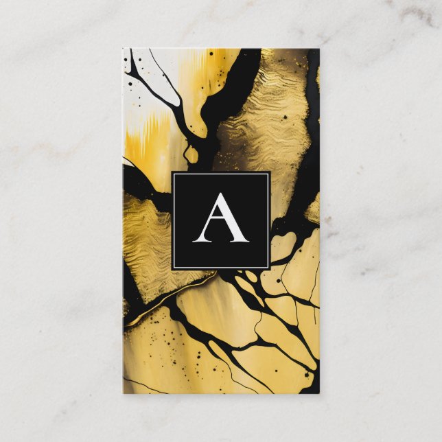 Tyst Uppkomst | Modern Abstrakt Guld Design Visitkort (Framsida)