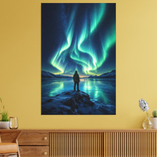 Tyst uppvaknande – Aurora Borealis Canvastryck
