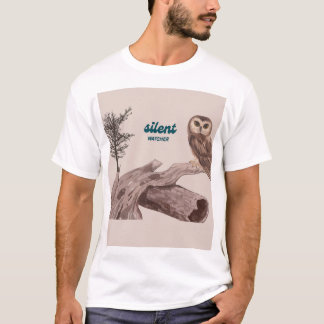 Tyst Vaktare – Estetisk Uggle Naturillustration T Shirt