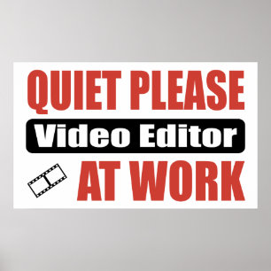 Tyst videoredigerare på jobbet poster