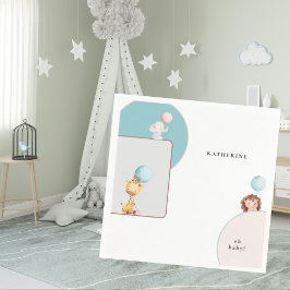 Tysta djur med babyskor av ballonger pappersservett