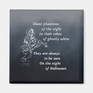Tysta fantomer på natten - Vintage Halloween Magnet