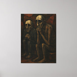 Tysta följeslagare" Kubistisk & Expressionist . Canvastryck