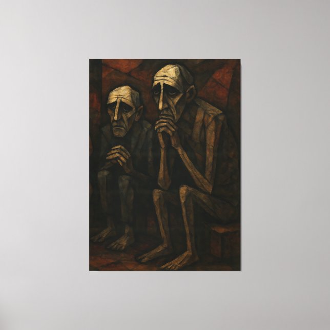 Tysta följeslagare" | Kubistisk & Expressionist . Canvastryck (Framsida)