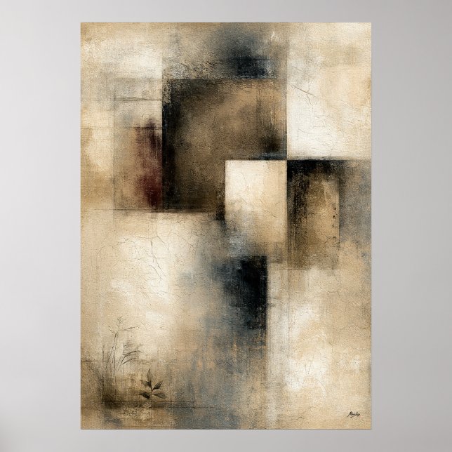 Tysta Intervaller | Wabi-Sabi Arkitektonisk Abstra Poster (Framsidan)
