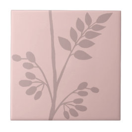 Tysta reflektioner av tillväxt L Grått Silhouette Kakelplatta