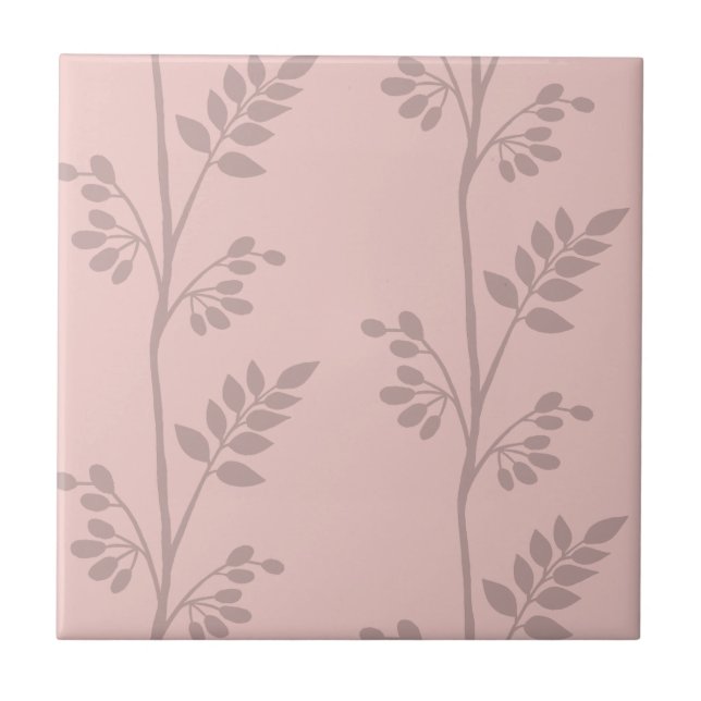 Tysta reflektioner av tillväxt M Grått Silhouette Kakelplatta (Framsidan)