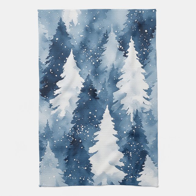 Tysta tallar Vinter skog Kökshandduk (Vertikal)