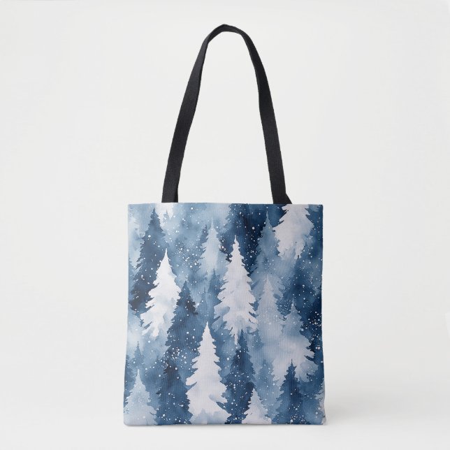 Tysta tallar vinter skog tygkasse (Framsida)