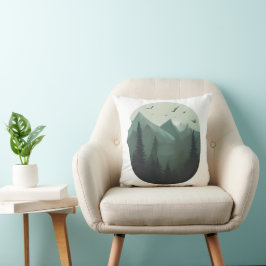 Tysta toppar: Fåglar över ett bergslandskap Kudde