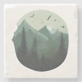 Tysta toppar: Fåglar över ett bergslandskap Stenunderlägg