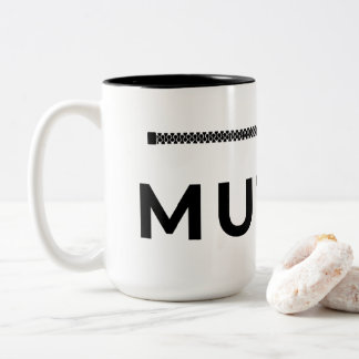 Tystad. Svart & Vit Kaffemug Två-Tonad Mugg