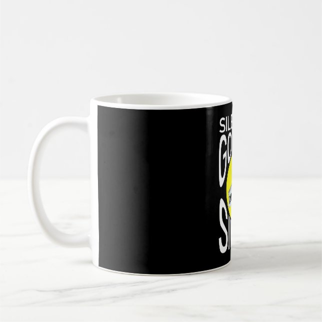 Tystnad är guld, silvertejp är silver roligt  kaffemugg (Vänster)