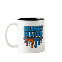 Tystnad Är Högljudd Fet Typografi Konst Mugg