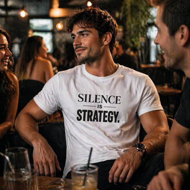 Tystnad är strategi – minimalistisk modern utsaga t shirt (Skapare uppladdad)