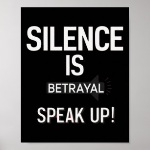Tystnad Betrayal Speak Justice Sticker Poster