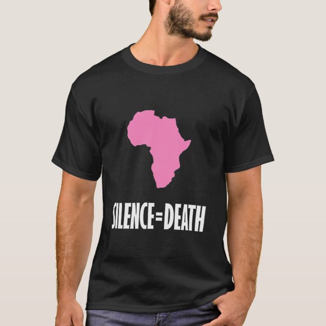 Tystnad = död i afrika t-shirt (Framsida)