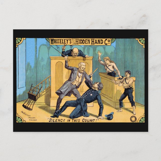 Tystnad i domstolen vykort (Framsida)