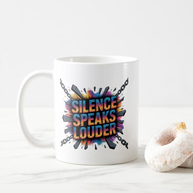 Tystnad talar högre kaffemugg (Med munk)