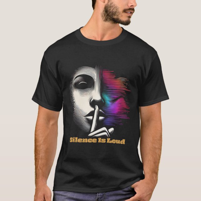 Tystnaden är hög - Abstraktens minimalistiska Logo T Shirt (Framsida)
