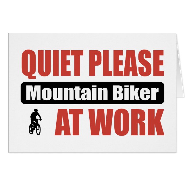 Tystnaden behar bergbiker på arbete hälsningskort (Framsidan Horizontal)