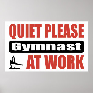 Tystnaden behar gymnast på arbete poster