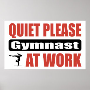 Tystnaden behar gymnast på arbete poster