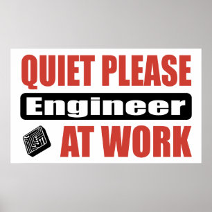 Tystnaden behar ingenjören på arbete poster