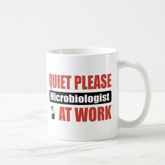 Tystnaden behar microbiologisten på arbete kaffemugg (Höger)