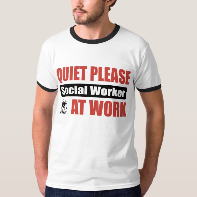 Tystnaden behar socialarbetare på arbete tee shirt (Framsida)