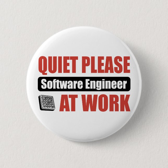 Tystnaden behar softwareingenjören på arbete knapp (Framsida)