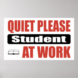 Tystnaden behar studenten på arbete poster