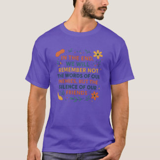 Tystnaden hos vänner, färgad, minimalistisk citat t shirt