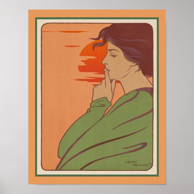 Tystnadens timme Art nouveau Poster (Framsidan)