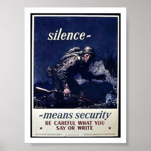 TystnadMenans säkerhet är försiktig vad dig nå Poster